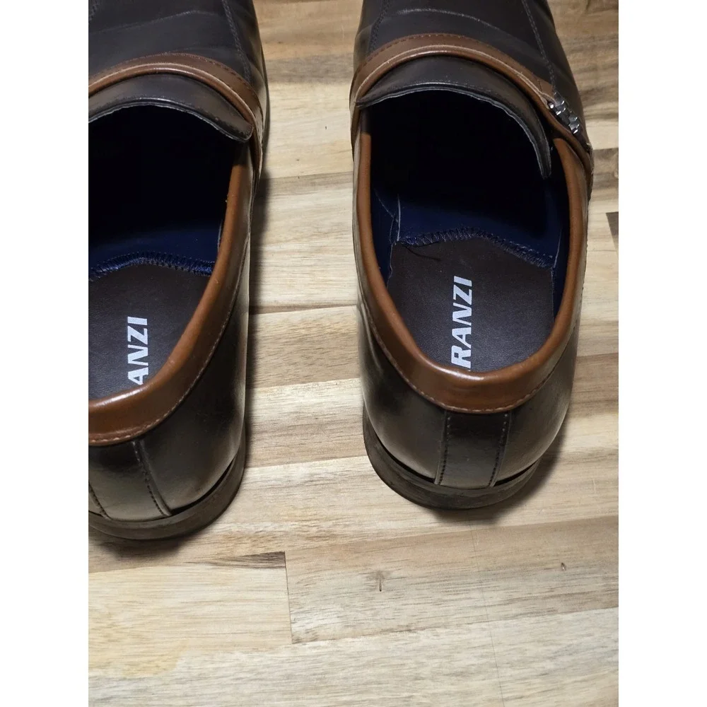Faranzi Woody Men's Faux Tan/Brown Leather Loafers‎ Size 10.5M Church Dress City
